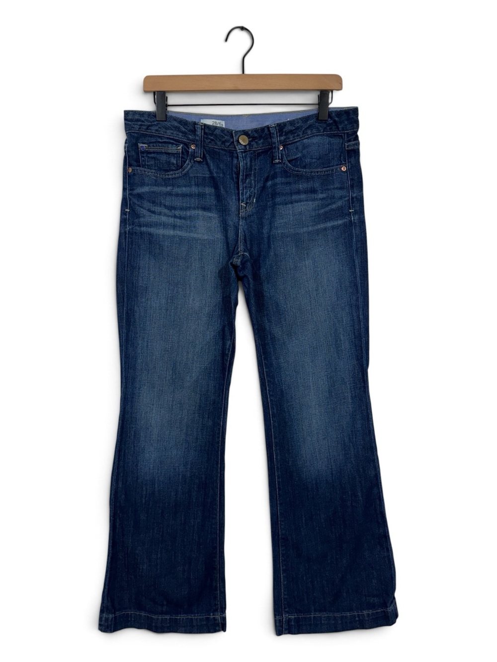 WJ423 {GAP} "Long & Lean" Ankle Short Petite Blue Bootcut Denim Jeans